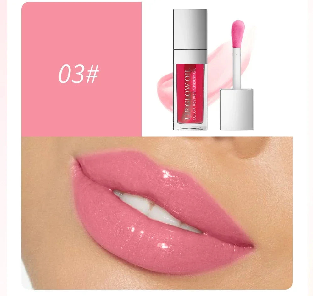 Hellokiss Lip Glow Oil 8Ml Glossy Lip Oil Moisturizing Lip Glaze Transparent Lip Balm Lip Stick Cherry