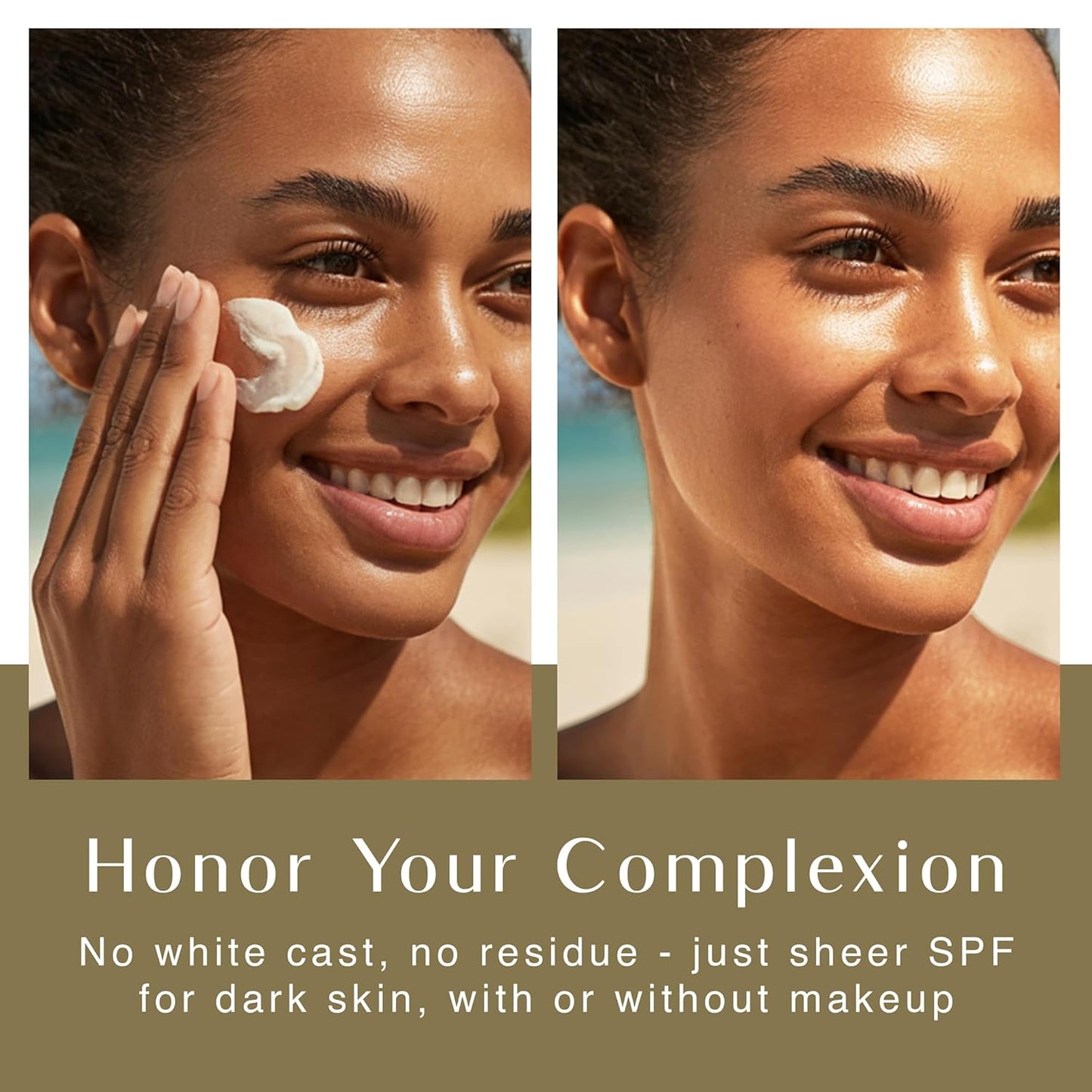 Glow with Confidence: Face & Body Moisturizing Sunscreen Lotion SPF 30 Designed for Melanin Rich Skin - No White Cast, All-Day Hydration!
