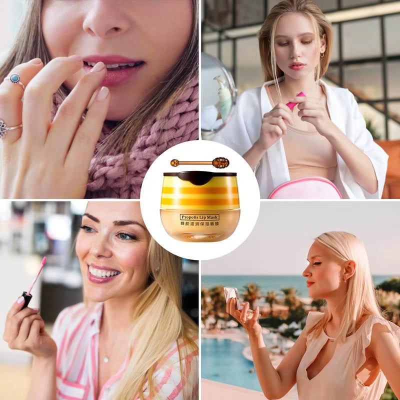 Indulge in Softness: Strawberry Lip Mask Bee Balm Lip Balm - Your Ultra-Hydrating Overnight Lip Care with Honey Infusion
