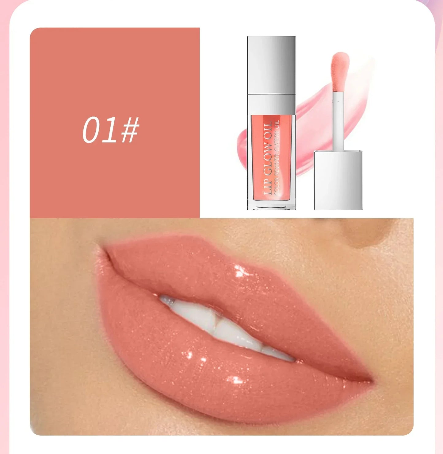 Hellokiss Lip Glow Oil 8Ml Glossy Lip Oil Moisturizing Lip Glaze Transparent Lip Balm Lip Stick Cherry