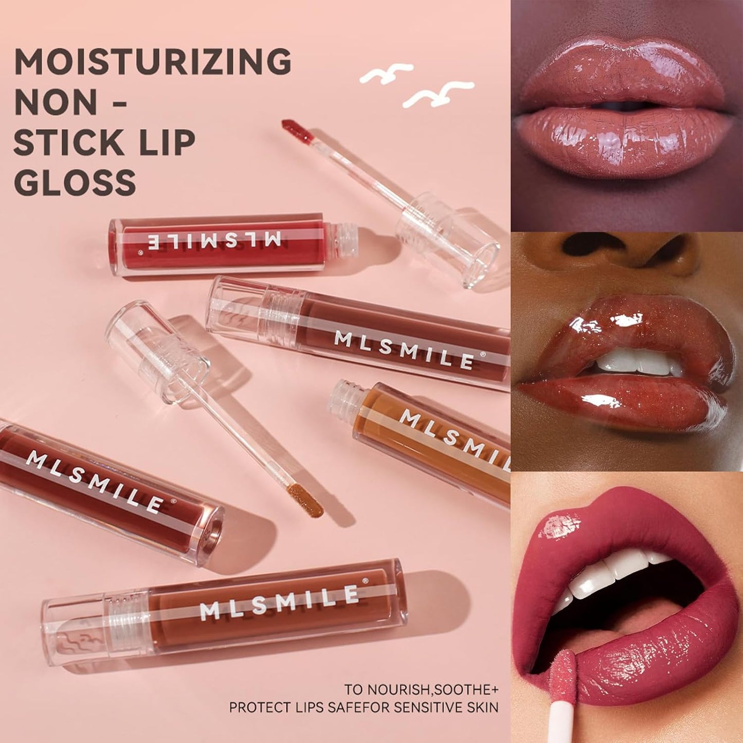 Glossy Lip Gloss Stain - Long-Lasting Hydrating High-Shine Vegan Formula for a Moisturizing and Non-Stick Finish