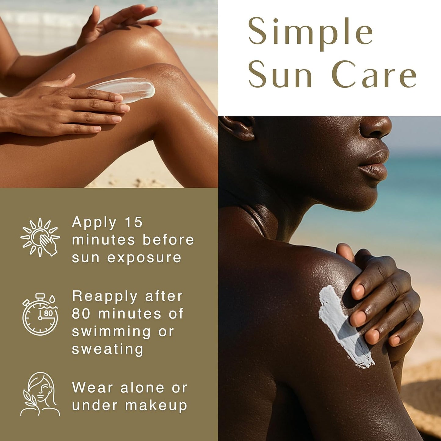 Glow with Confidence: Face & Body Moisturizing Sunscreen Lotion SPF 30 Designed for Melanin Rich Skin - No White Cast, All-Day Hydration!