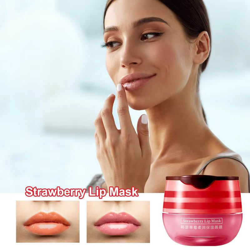 Indulge in Softness: Strawberry Lip Mask Bee Balm Lip Balm - Your Ultra-Hydrating Overnight Lip Care with Honey Infusion