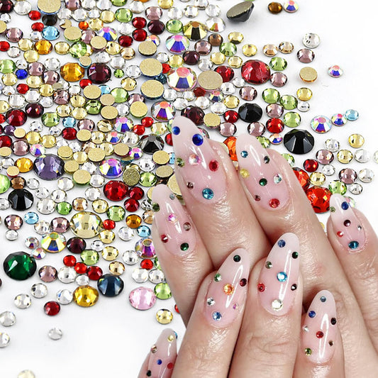 Unleash Your Creativity with 1140 Colorful Rhinestone Nail Charms - Sparkling Flatback Crystals for Stunning Nail Art Designs!