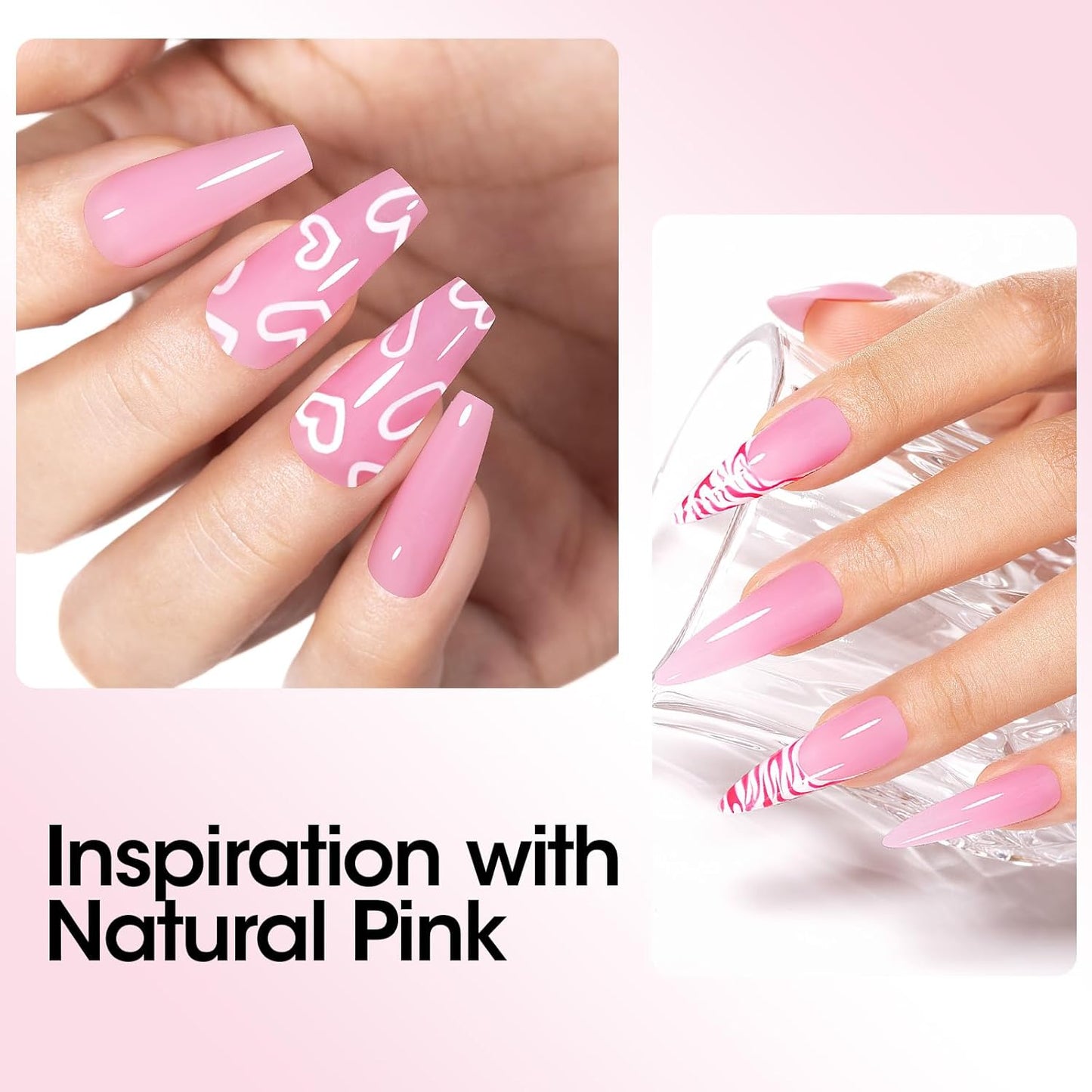 Premium Natural Pink Poly Nail Gel Builder - Versatile Gel for Nail Extensions and Artistic Creations | 60g Non-Toxic, Vegan, Long-Lasting Formula for Salon and DIY Use