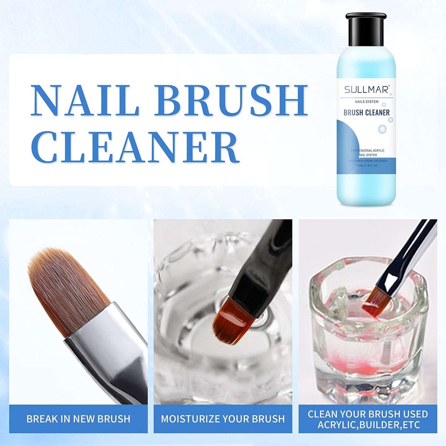 Revitalize Your Nail Brushes with Our Ultimate Acrylic Brush Cleaner - 2.5 Fl. Oz. for a Smooth, Clean Finish!