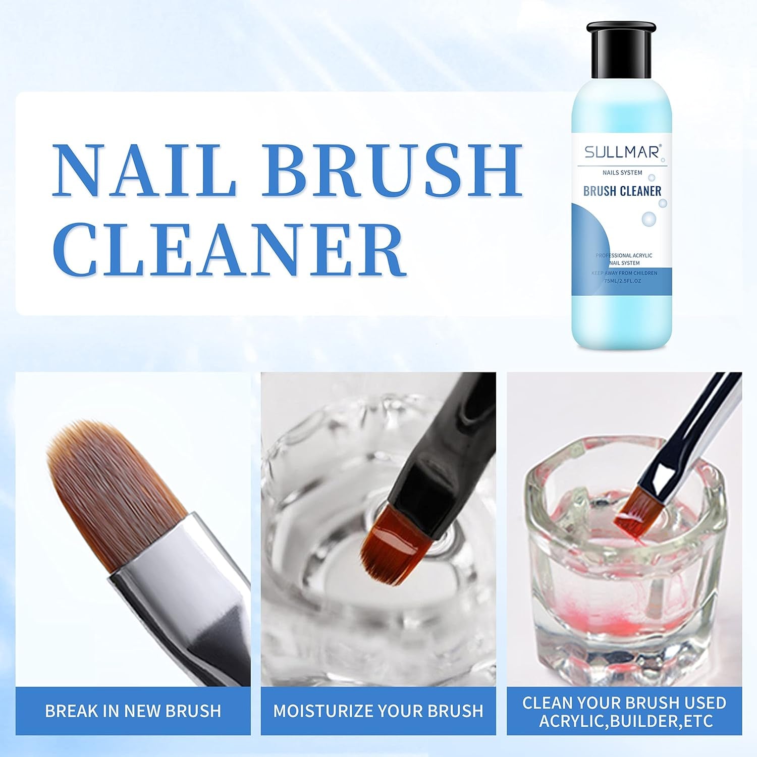 Revitalize Your Nail Brushes with Our Ultimate Acrylic Brush Cleaner - 2.5 Fl. Oz. for a Smooth, Clean Finish!