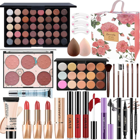 Ultimate Makeup Set for Women - Complete Kit for Beginners and Teen Girls Featuring 40 Color Eyeshadow Palette, Lip Gloss, and All Essential Tools for Beautiful Looks