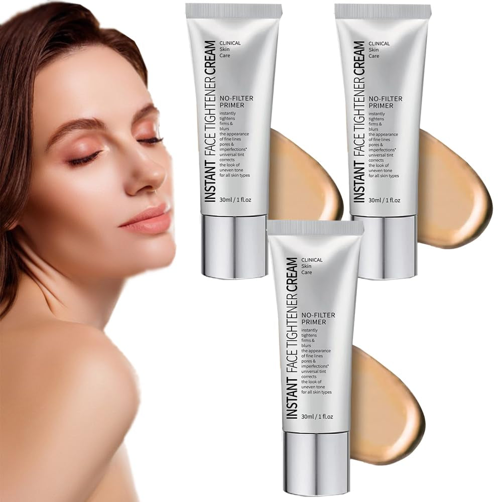 Instant Face Tightener No-Filter Primer with Brush Free, Instant Face Tightener Cream, Instant Skin Tightener, Instant Eye Tightener Easy-Wear Formula – Ultimate Lift & Smooth Finish (3PCS)