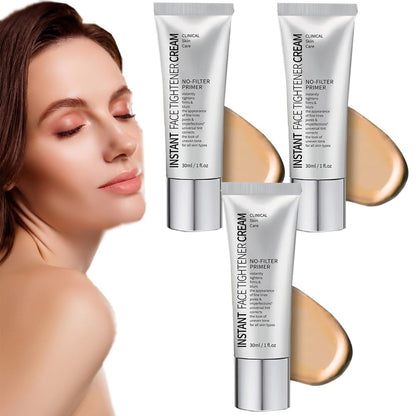 Instant Face Tightener No-Filter Primer with Brush Free, Instant Face Tightener Cream, Instant Skin Tightener, Instant Eye Tightener Easy-Wear Formula – Ultimate Lift & Smooth Finish (3PCS)