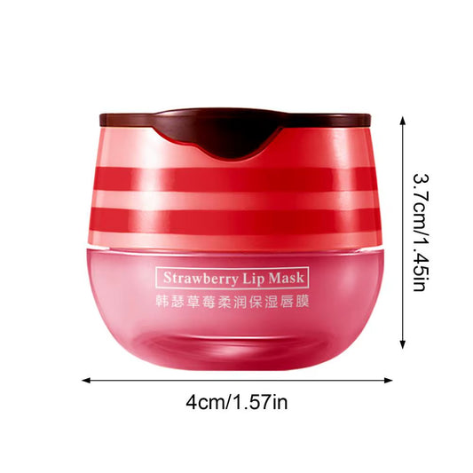 Indulge in Softness: Strawberry Lip Mask Bee Balm Lip Balm - Your Ultra-Hydrating Overnight Lip Care with Honey Infusion
