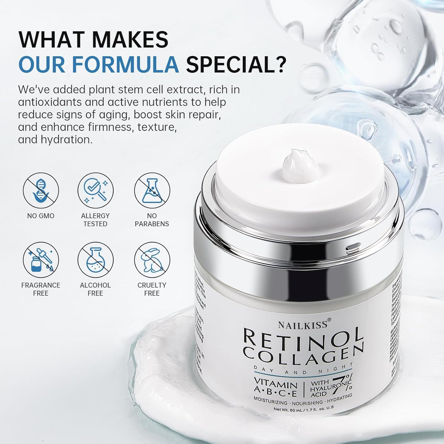 Revitalize Your Skin with Our Luxurious Night Cream - Anti-Aging Face Moisturizer Enriched with Retinol, Collagen & Niacinamide - Experience Youthful Radiance!