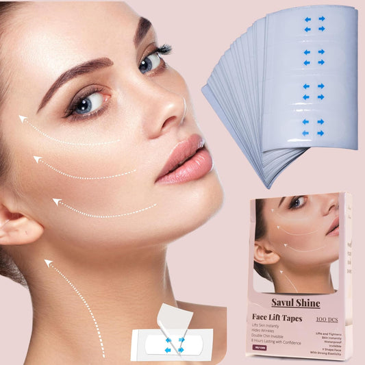 Face Lifting Tape Invisible 100 Pcs, Face Lift Tape, Anti-Sagging Skin Tape, Face Tape, Face Lift Strips, Face Lifting Bands, Anti-Wrinkle Face Tape, Face Lifting Tool, V Shape Face Lift Tape., Clear