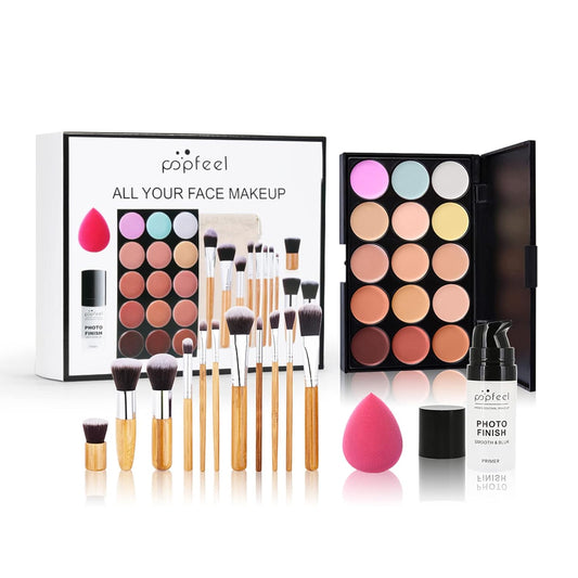 All-in-One Travel Makeup Kit for Women - Full Professional Set with Makeup Bag, Perfect Gift for Girls - Includes Foundation, Eyeshadow Palette, Lipstick, Eyeliner, and Brush Set