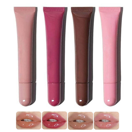 Transform Your Lips with Our 5 Color Glossy Lip Butter Set - Hydrating, Non-Stick, and Naturally Plumping for a Perfect Pout!