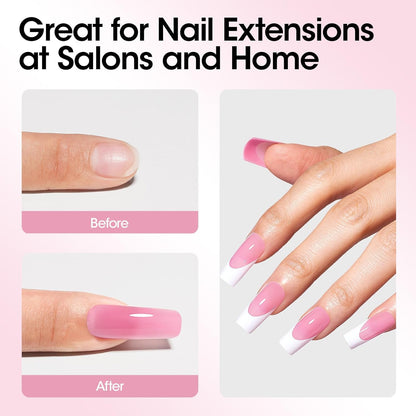 Premium Natural Pink Poly Nail Gel Builder - Versatile Gel for Nail Extensions and Artistic Creations | 60g Non-Toxic, Vegan, Long-Lasting Formula for Salon and DIY Use
