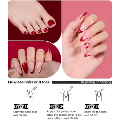 Burgundy Red Glamour: Quick Dry Shimmer Nail Polish for Effortless Elegance - Long Lasting Glitter Nail Varnish for Stunning DIY Nail Art