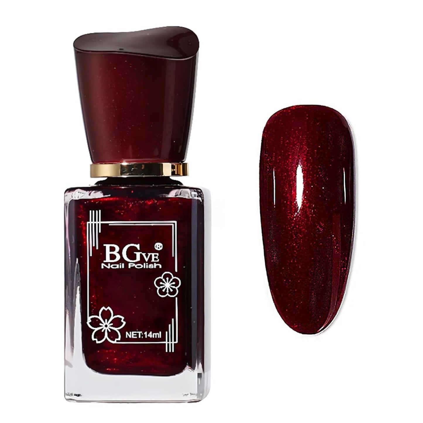 Burgundy Red Glamour: Quick Dry Shimmer Nail Polish for Effortless Elegance - Long Lasting Glitter Nail Varnish for Stunning DIY Nail Art