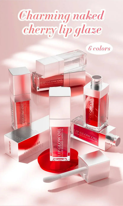 Hellokiss Lip Glow Oil 8Ml Glossy Lip Oil Moisturizing Lip Glaze Transparent Lip Balm Lip Stick Cherry