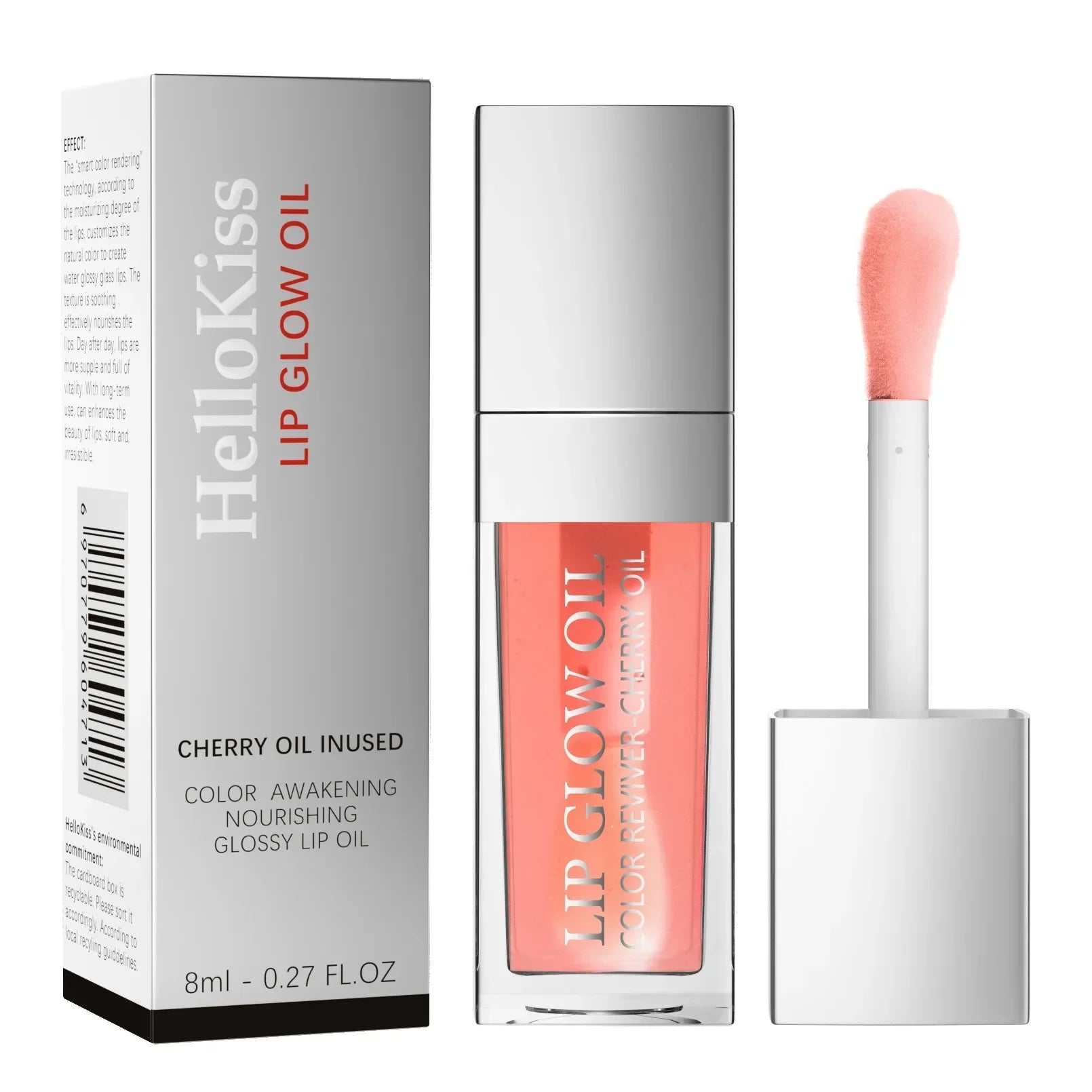 Hellokiss Lip Glow Oil 8Ml Glossy Lip Oil Moisturizing Lip Glaze Transparent Lip Balm Lip Stick Cherry