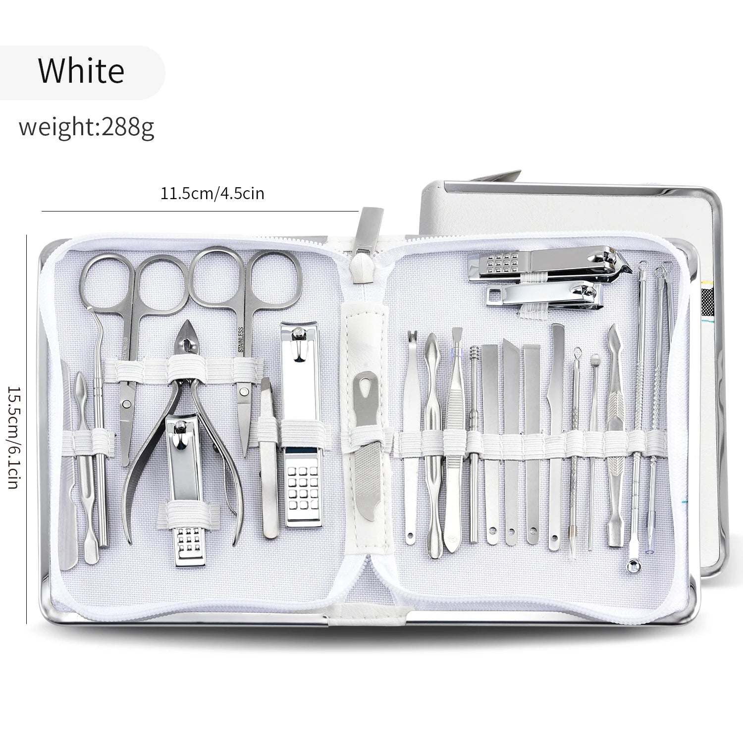 26 Piece Set Stainless Steel Nail Clippers Set Household Nail Cutter Suit with Box Trimmer Grooming Manicure Pedicure Nail Tools