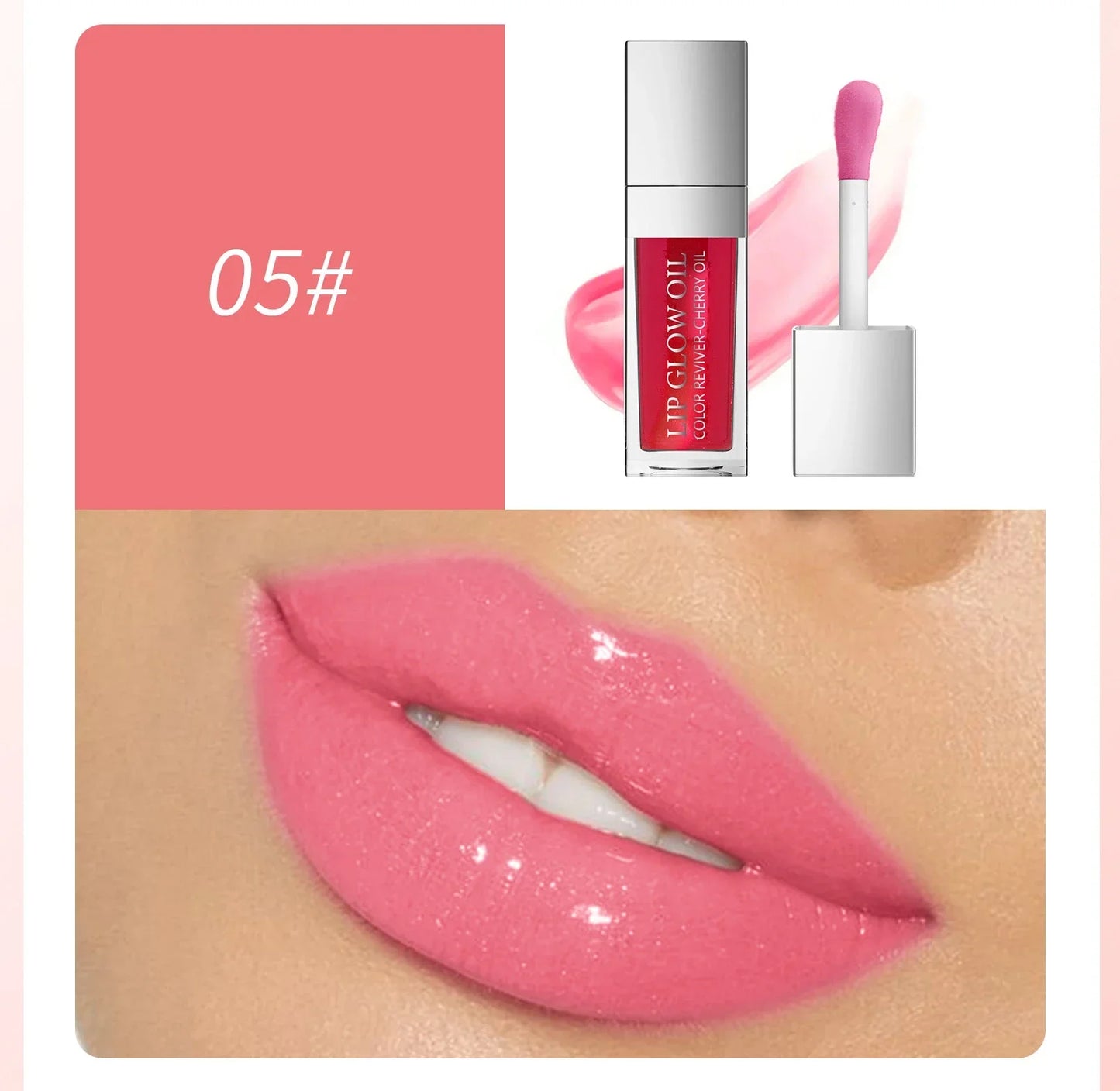 Hellokiss Lip Glow Oil 8Ml Glossy Lip Oil Moisturizing Lip Glaze Transparent Lip Balm Lip Stick Cherry