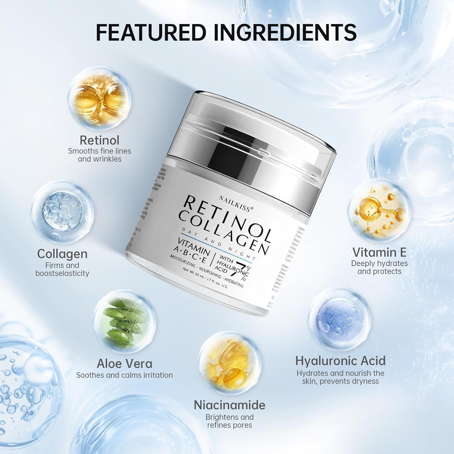 Revitalize Your Skin with Our Luxurious Night Cream - Anti-Aging Face Moisturizer Enriched with Retinol, Collagen & Niacinamide - Experience Youthful Radiance!