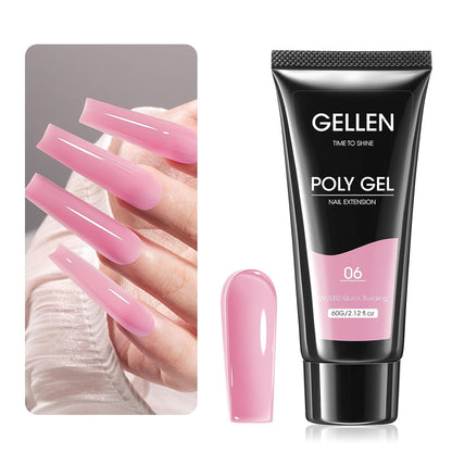 Premium Natural Pink Poly Nail Gel Builder - Versatile Gel for Nail Extensions and Artistic Creations | 60g Non-Toxic, Vegan, Long-Lasting Formula for Salon and DIY Use