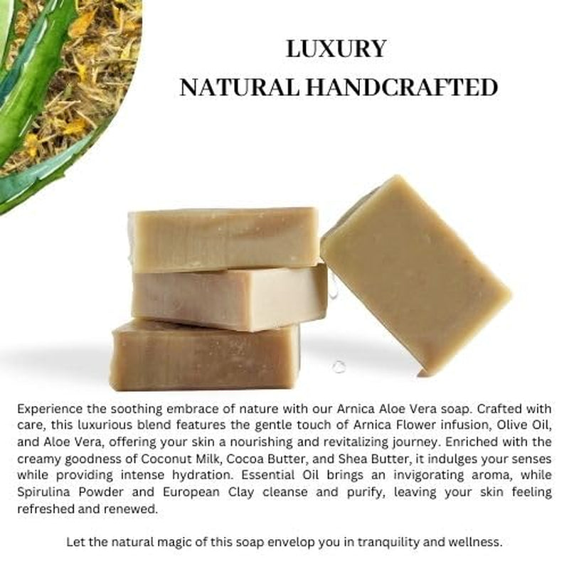 Revitalize Your Skin with Arnica Aloe Vera & Rosemary Handcrafted Vegan Soap – 100% Natural Hydration for Hand, Face, and Body – Premium Artisanal Quality from Miami