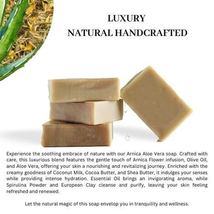 Revitalize Your Skin with Arnica Aloe Vera & Rosemary Handcrafted Vegan Soap – 100% Natural Hydration for Hand, Face, and Body – Premium Artisanal Quality from Miami