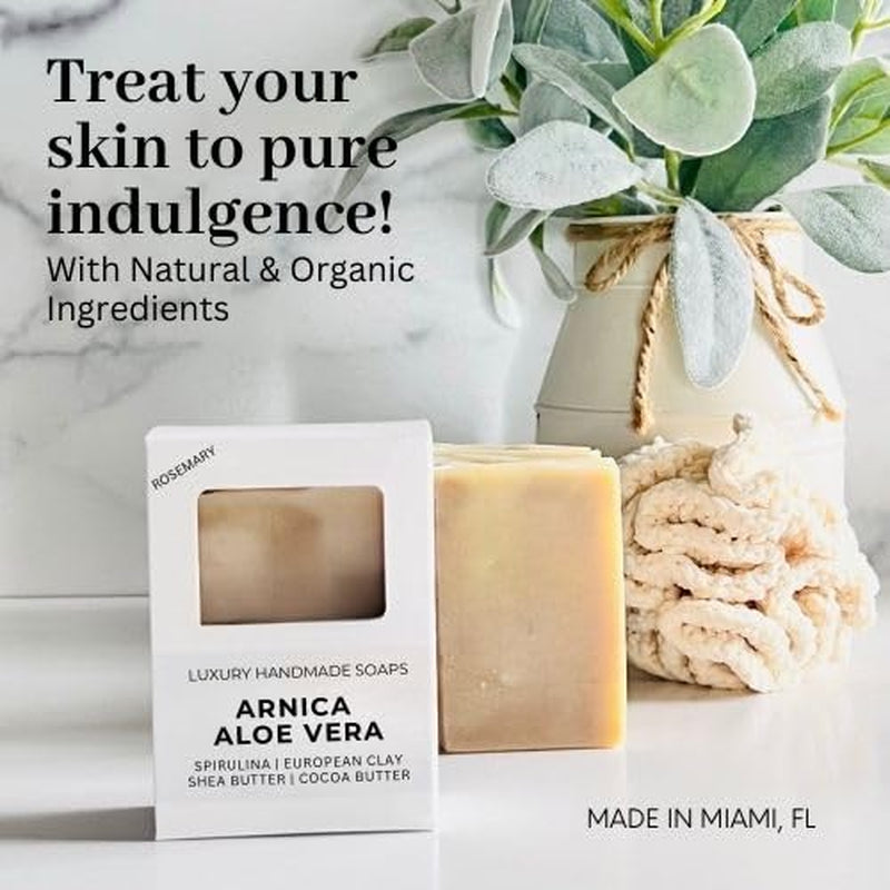 Revitalize Your Skin with Arnica Aloe Vera & Rosemary Handcrafted Vegan Soap – 100% Natural Hydration for Hand, Face, and Body – Premium Artisanal Quality from Miami