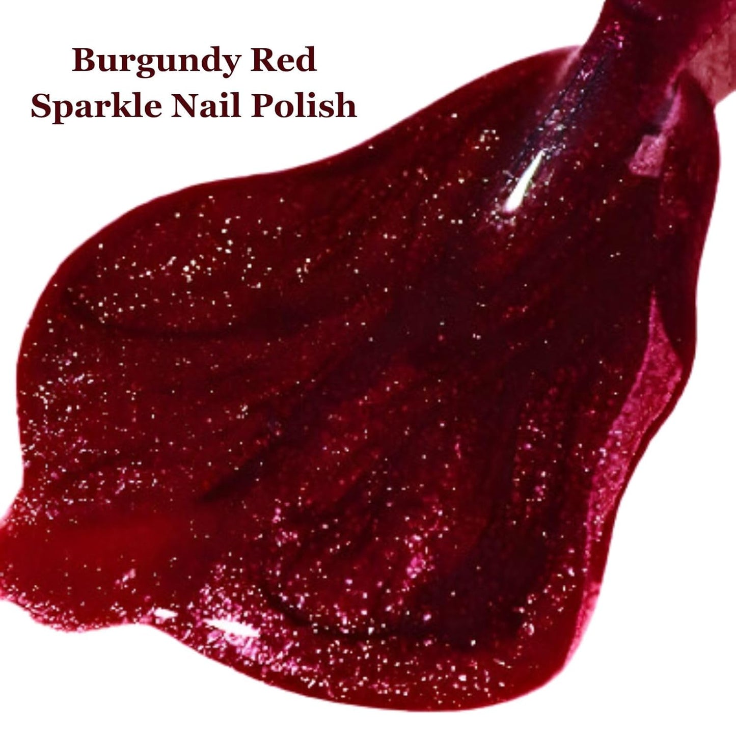 Burgundy Red Glamour: Quick Dry Shimmer Nail Polish for Effortless Elegance - Long Lasting Glitter Nail Varnish for Stunning DIY Nail Art