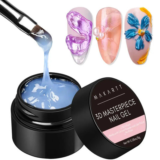 Transform Your Nail Art with 3D Texture Sculpting Gel - Create Stunning Chrome Effects with Ease!