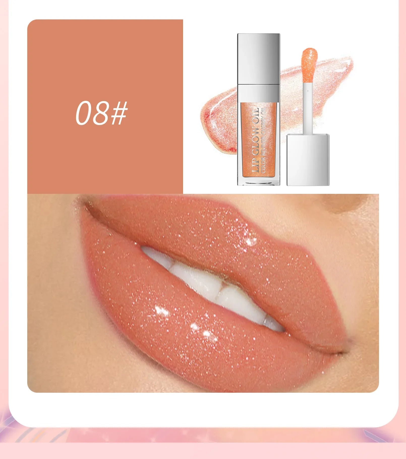 Hellokiss Lip Glow Oil 8Ml Glossy Lip Oil Moisturizing Lip Glaze Transparent Lip Balm Lip Stick Cherry