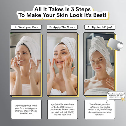 Nuorganic 24K Instant Face Lift Cream - Advanced Anti-Aging Moisturizer with Plant Stem Cells for Youthful Glow - Cruelty-Free Wrinkle Cream for All Skin - Vegan Beauty Skincare, 50Ml 3-Month Supply